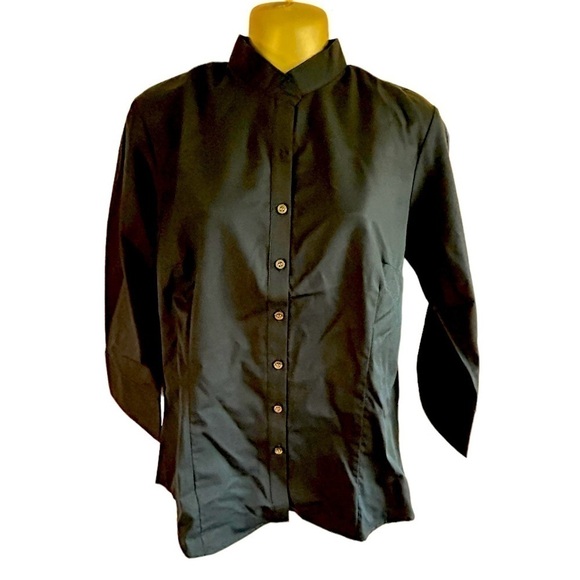 Russell Collection Button Down Navy Blue 3/4 Sleeve • NWT • Size: Medium - Picture 5 of 7